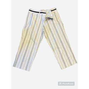 Talbots Petites Black and White Capri Pants Size 12 Stretch